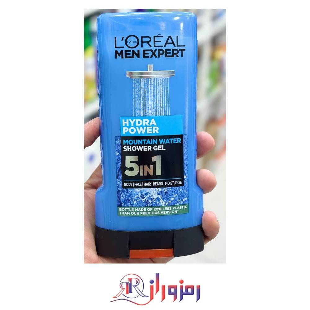 ژل دوش مردانه لورآل مدل Hydra Power حجم 300 میل